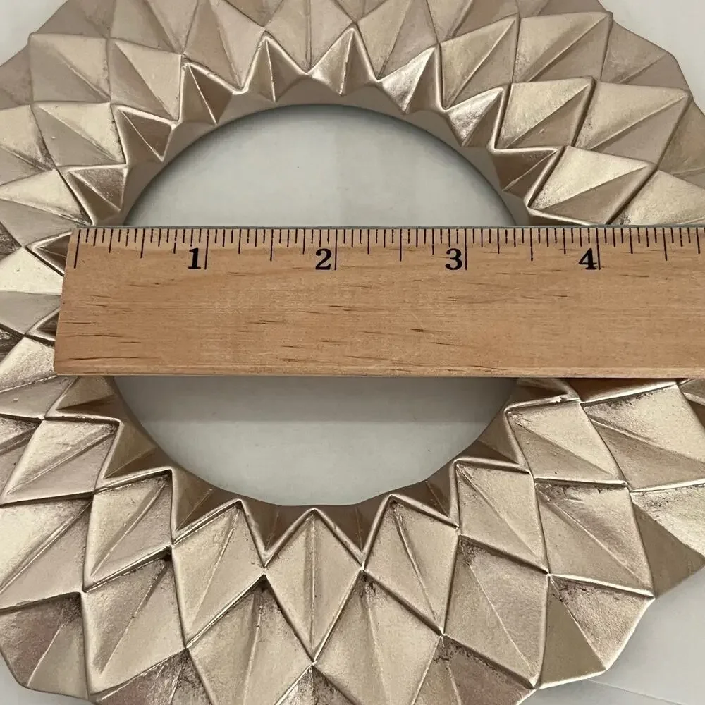 Rachel Zoe Gold Geometric Picture Frame Round Faceted Modern Glam